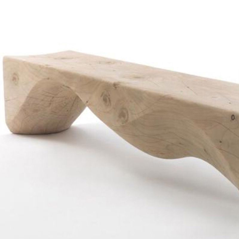 Modern Backless Seating Bench Rectangle Pine Wood Seating Bench