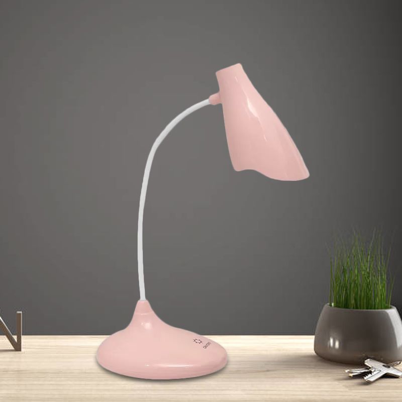 Nordic Bell Shape Standing Desk Light Touch-Sensitive Blue/Green/Pink/White LED Desk Lamp with USB Charging Port