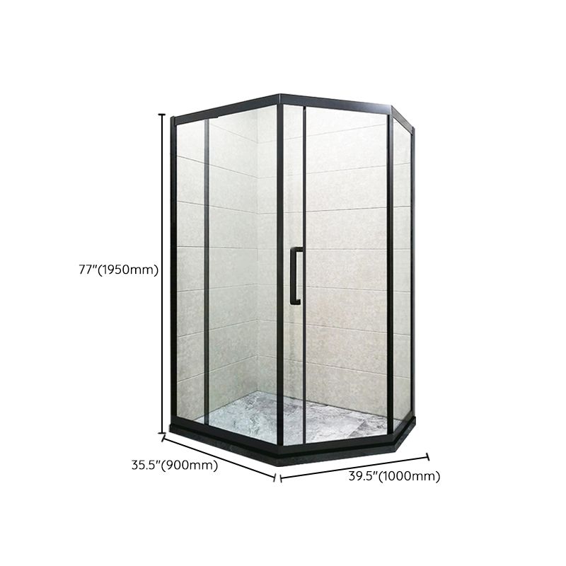 Corner Framed Shower Kit Neo-Angle Tempered Glass Shower Kit