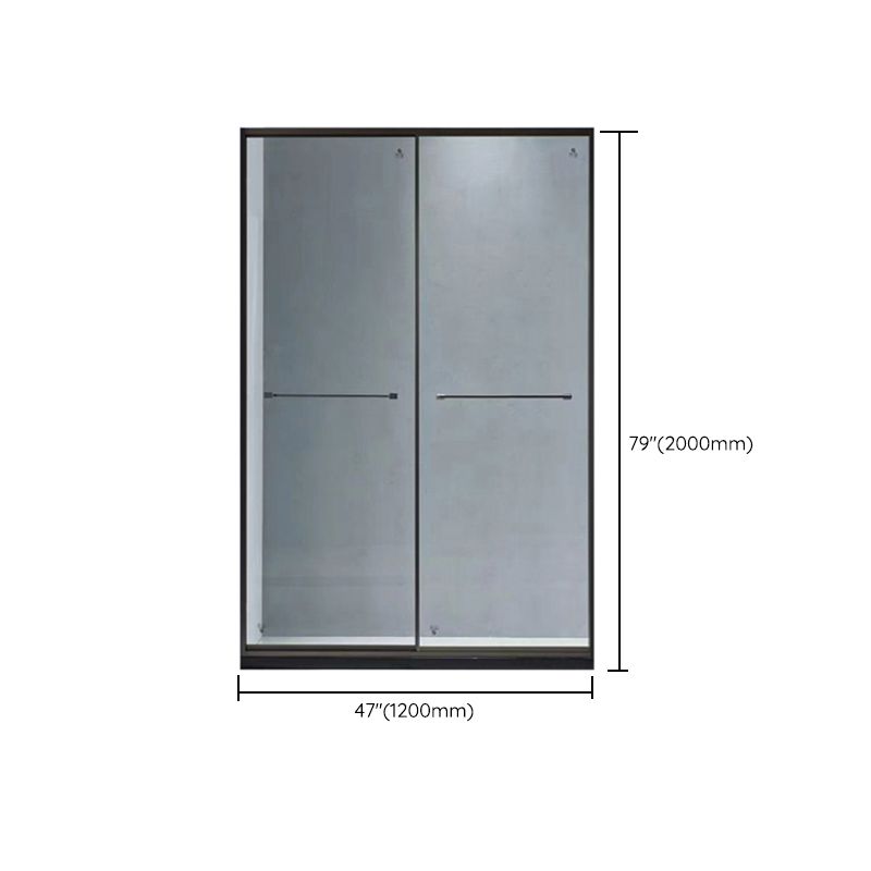 Extremely Narrow Full Frame Double Sliding Shower Door, Shower Room One-line Partition