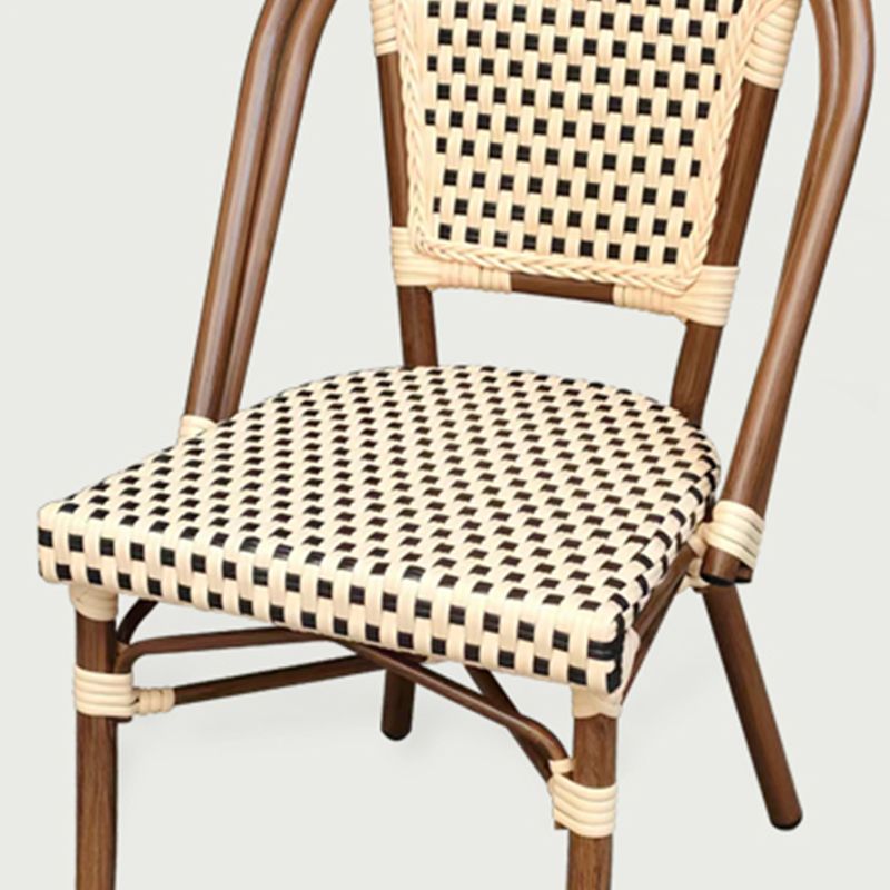 20" Wide Tropical Outdoor Chair Rattan Armles Dining Side Chair