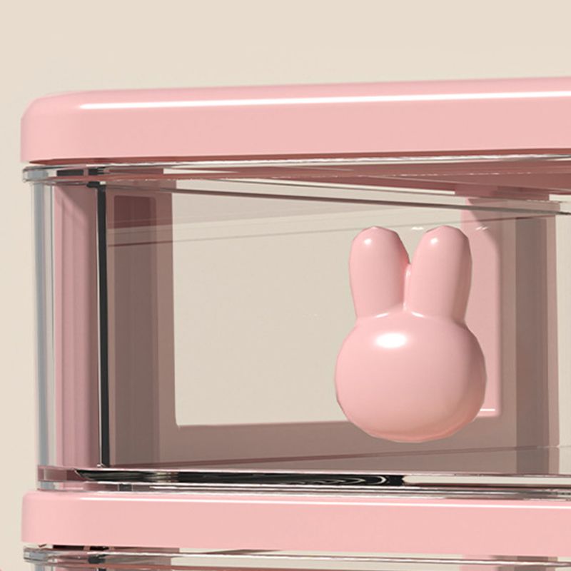 Plastic File Cabinet Modern Transparent Rabbit Drawers Vertical File Cabinet