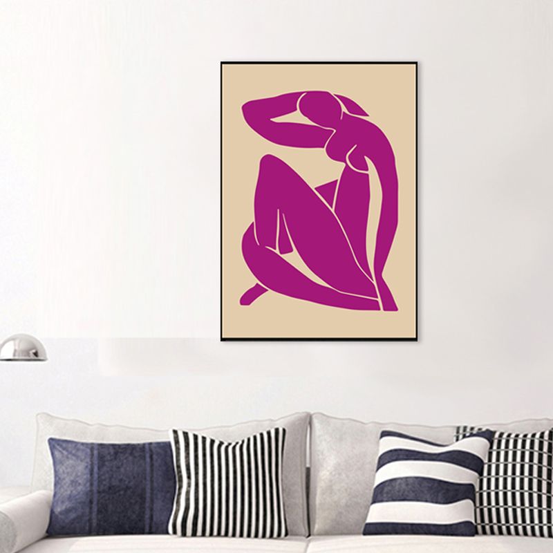 Textured Figure Drawing Wall Decor Canvas Minimalism Art Print for House Interior