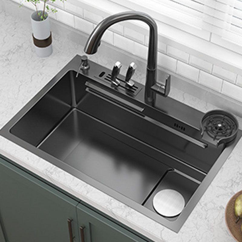 Contemporary Kitchen Sink Stainless Steel Kitchen Sink with Drain Assembly