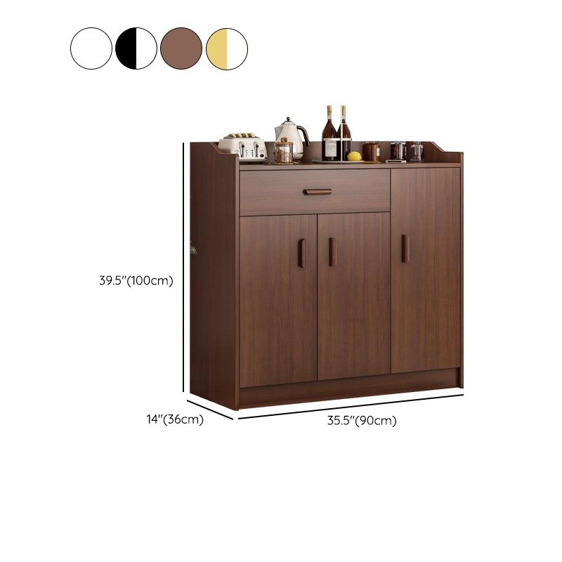 Glam Style Dining Buffet Wood Buffet Server with Drawers and Cabinets