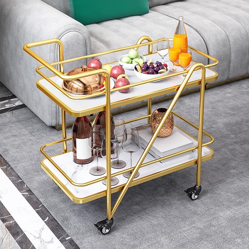 29.92" High Modern Style Prep Table Rolling Metal Prep Table for Home