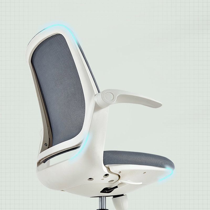 Deluxe Chair With Breathable AirGrid Back Fixed Arms White Frame Office Chair