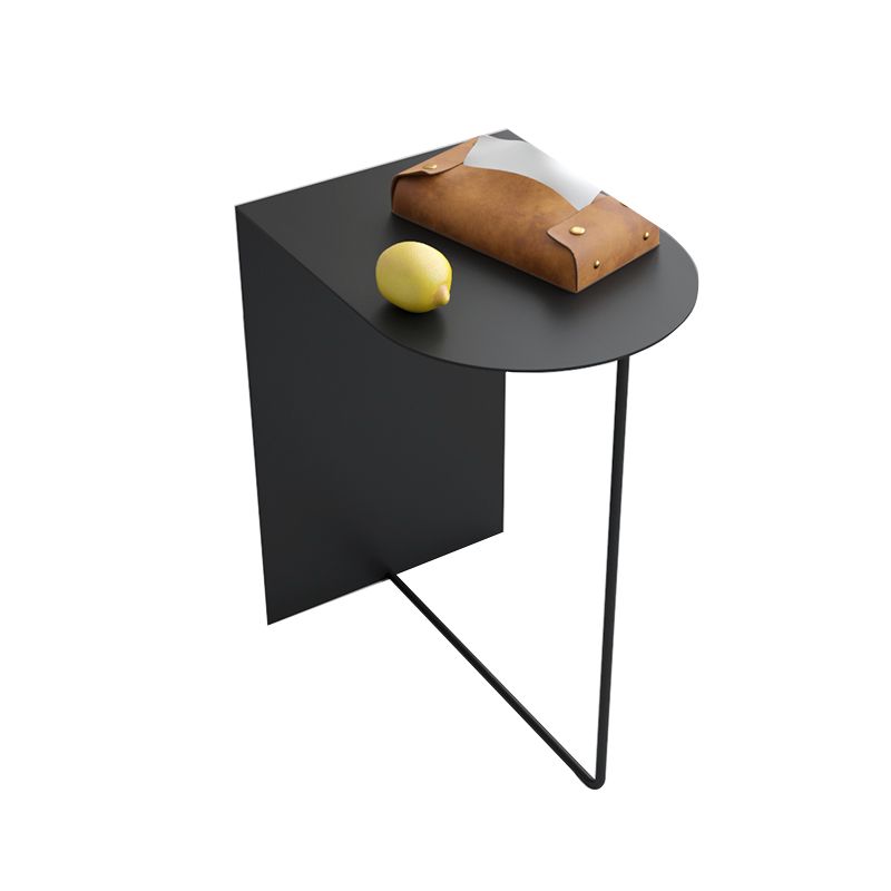 Metal Round Night Table Modern Non-Storage Legs Included Nightstand in Black/Gold