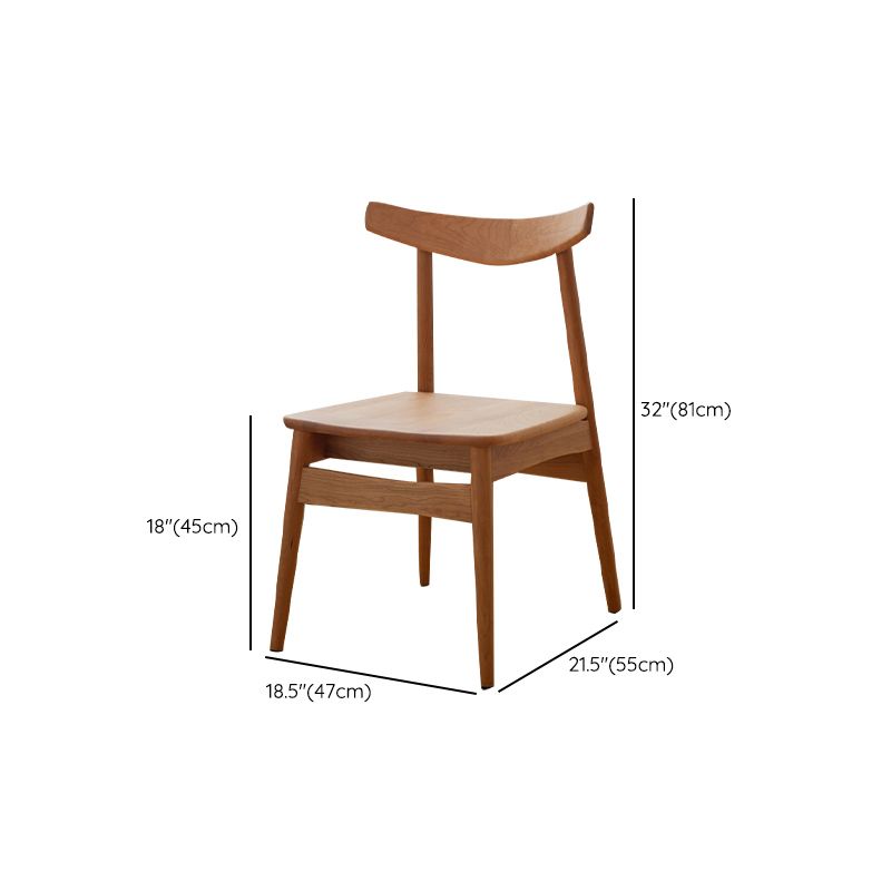 Open Back Dining Side Chairs Solid Wood Dining Chairs in Natural