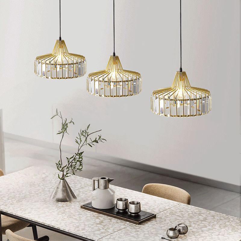 Cone Shape Pendant Lighting Modern Style Crystal Pendant Lamp for Bedroom