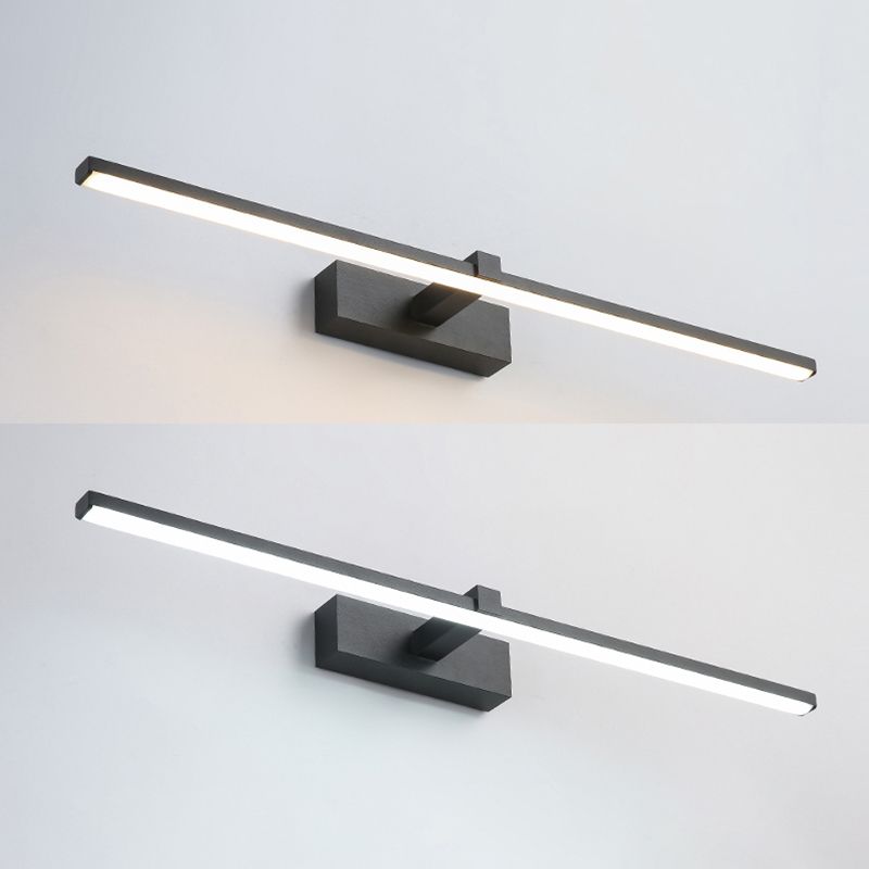 Metal Linear Shade Wall Sconce Modern Style Single Light Mirror Wall Mounted Light Fixture