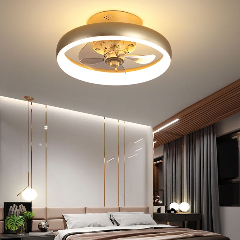 Nordic Style Ceiling Fan Lamp Colorful Round Shape Ceiling Fan Light for Children's Room