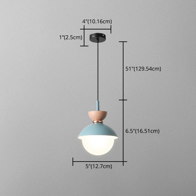 1 Light Dome Pendant Lighting Nordic Style Iron Pendant Lighting Fixtures for Restaurant