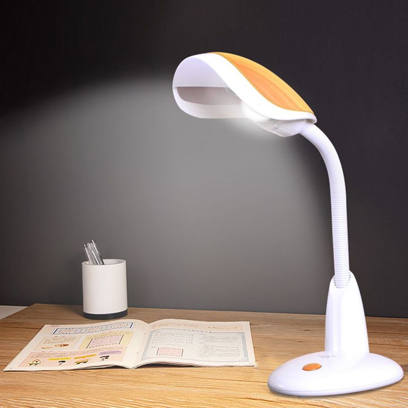 Shell Swing Arm Task Light Modern Metal Single Study Room Reading Book Light in White-Orange