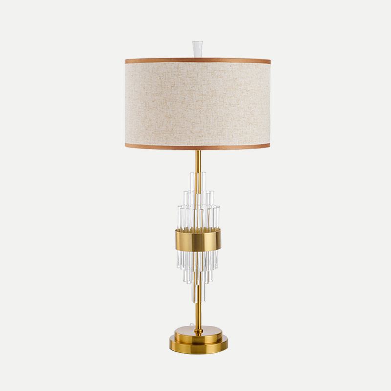 Table de la nuance droite lumière moderniste tissu 1 tête petite lampe de bureau en or