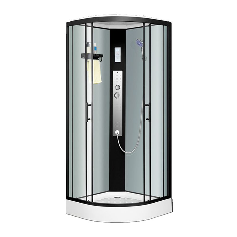 Shower Stall Semi-Frameless Double Sliding Rounded Shower Enclosure