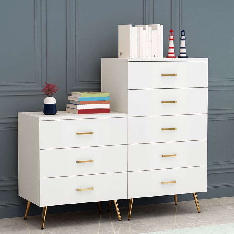 White 15.74" Wide Accent Chest Rubberwood Chest with Drawers