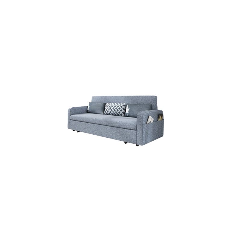 Tight Back Contemporary Square Arm Cotton Blend Sofa Bed in Grey