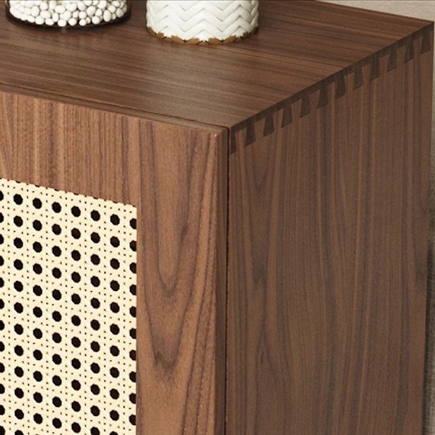 Solid Wood Bedside Cabinet Pine Doors Included Modern Night Table