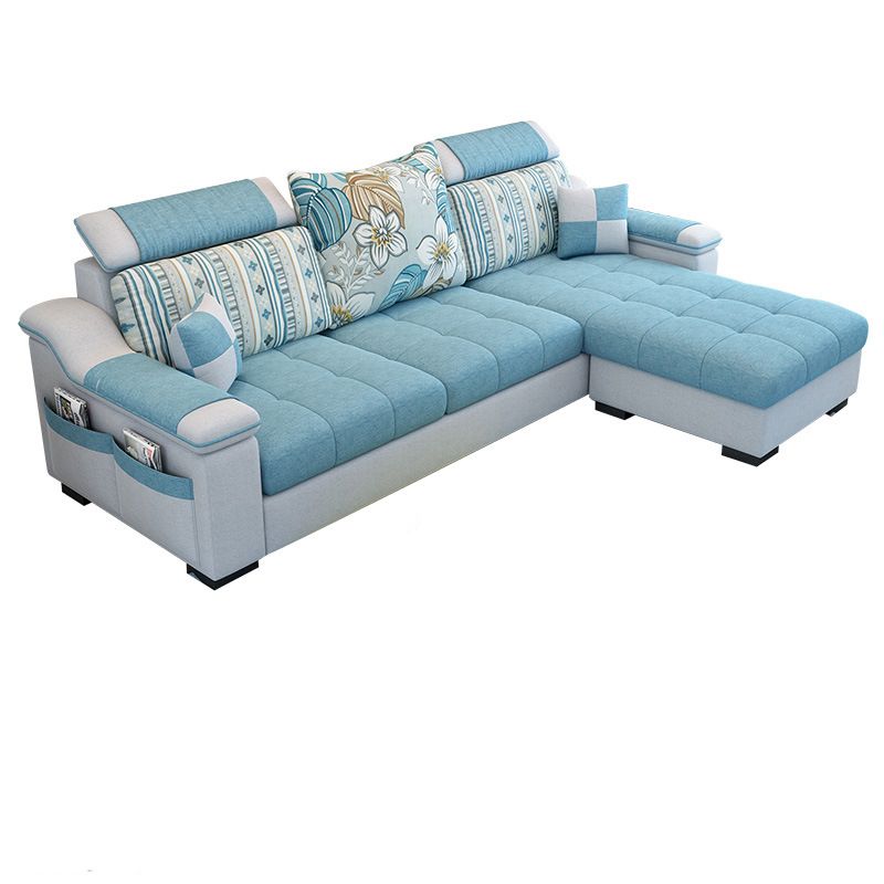 Sloped Arms Sectionals 106.3"D x 57"W x 35.43"H High Back Sofa with Storage