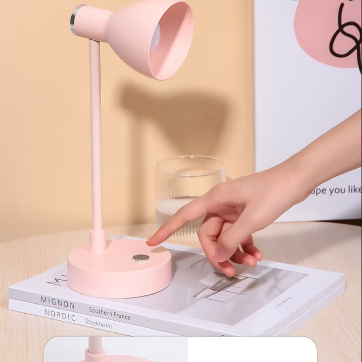 90° Angle Adjustable Macaroon Table Lamp 4-color Optional Bell Shade Lighting Fixture for Bedroom