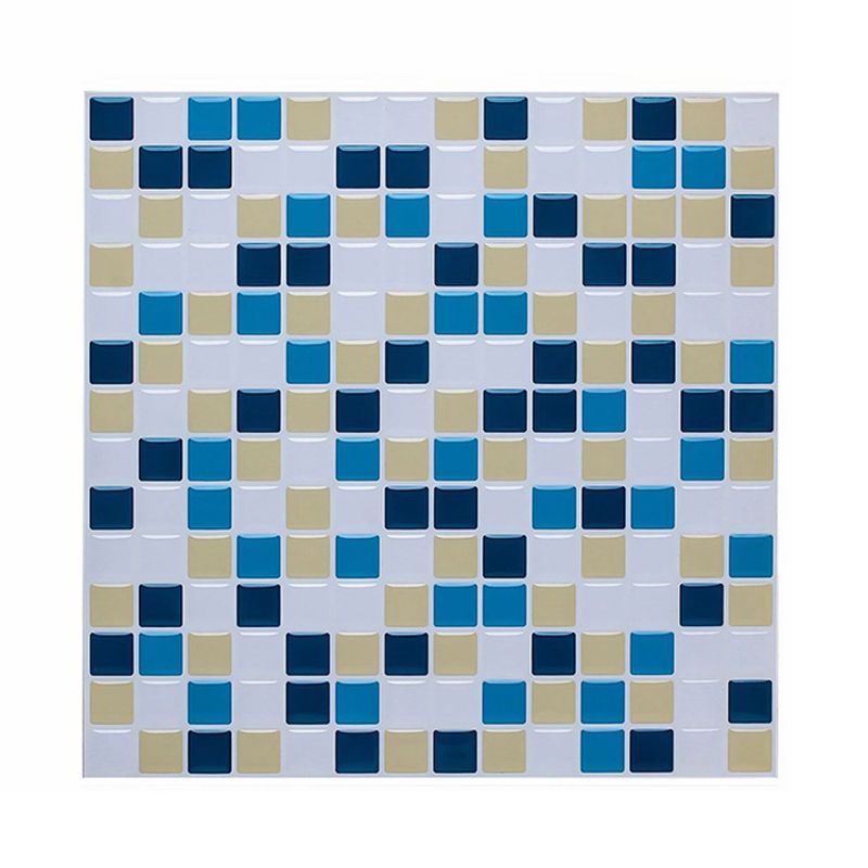 Bohemia Mosaic Tile Wallpaper Panel Blue Easy Peel off Wall Decor for Dining Room