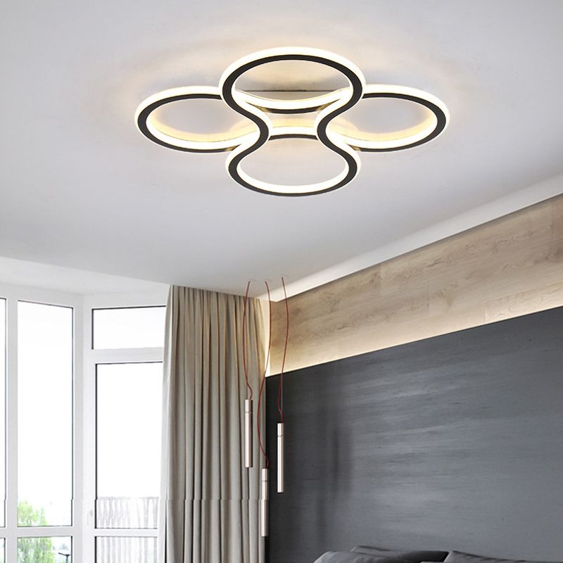 Metal 2-Light Ceiling Lamp Contemporary Flush Light for Bedroom