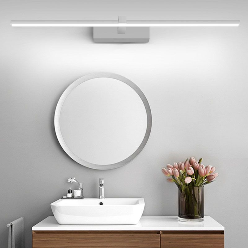 1-Light Modern Metal Vanity Light Straight LED Mirror Light for Bathroom