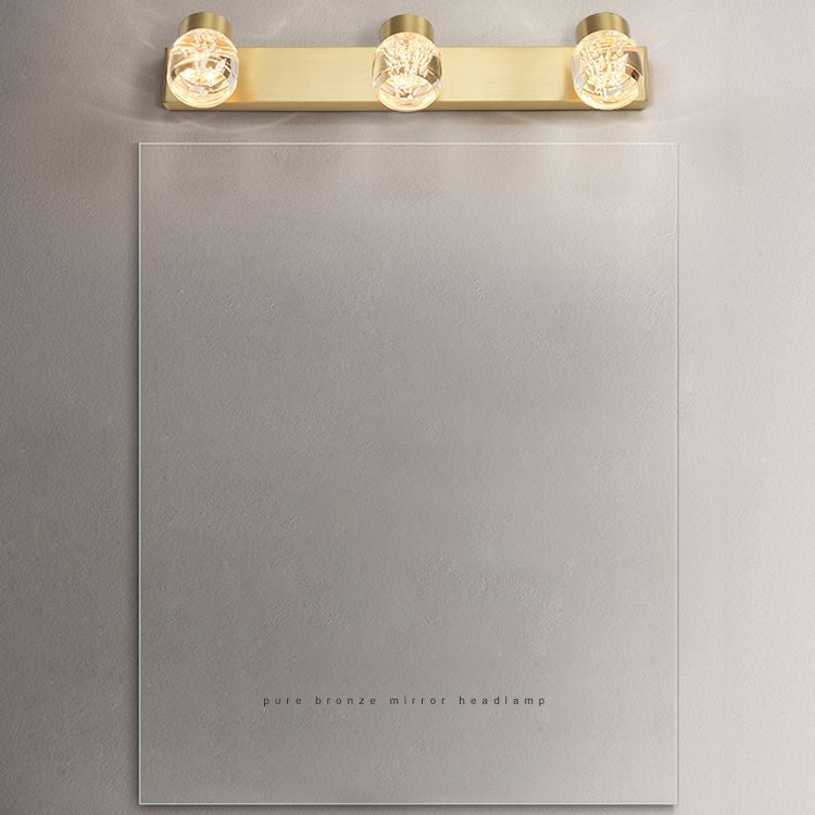 Contemporary 3-Light Wall Sconce Metal Bronze Wall Mounted Light for Bathroom