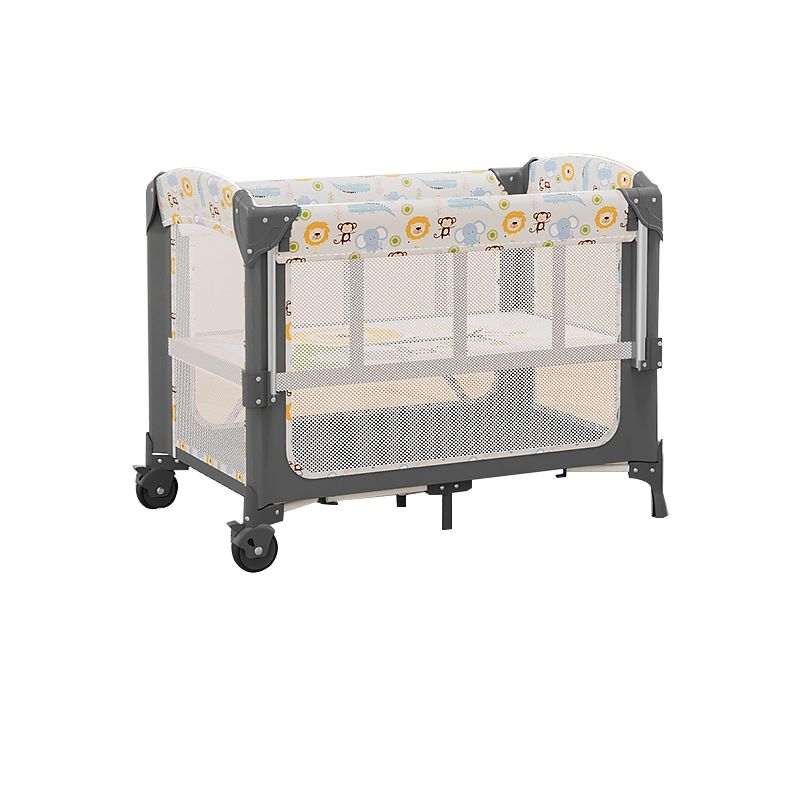 Plastic Convertible Baby Crib Nursery Crib with Mattress and Wheels