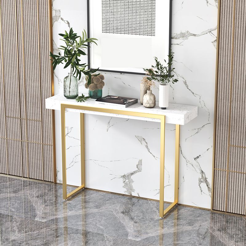 Glam Marble Rectangle Console Table Scratch Resistant Stain Resistant Console