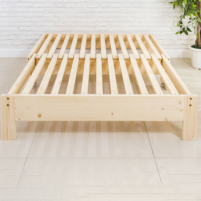 Scandinavian Styled Natural Platform Bed Solid Wood No Theme Kid Bed