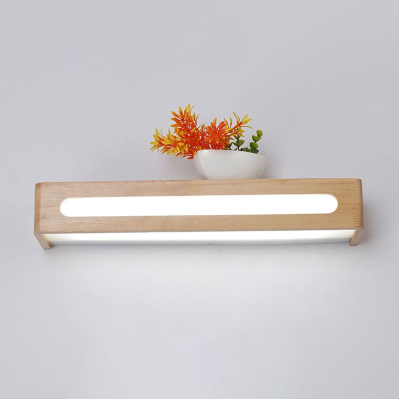 Simplicidad rectangle tocador de tocador luces de luz de madera lámparas de pared para baño