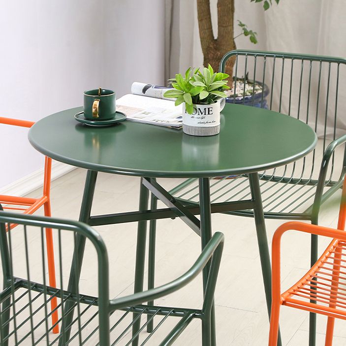 Metal Green Industrial End Table Water Resistant Iron Side Table