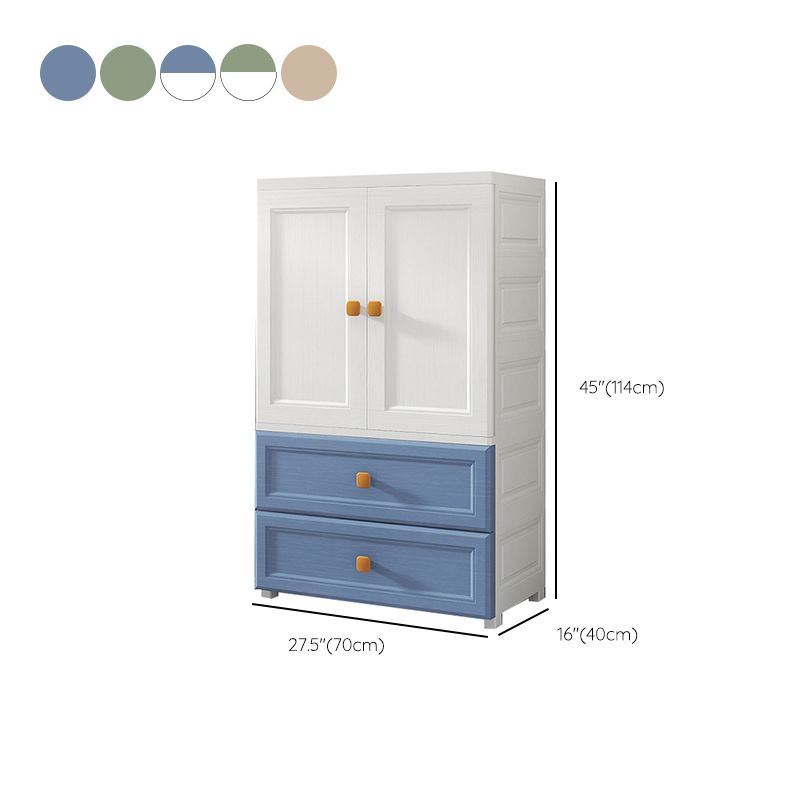 Plastic Freestanding Wardrobe Armoire Multifunctional Wardrobe with Lower Storage Drawers