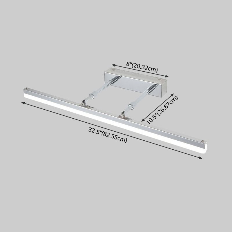 Metal Shade Linear Swing Arm Lights Malled Flexure 1 cabeza de montaje en la pared en plata