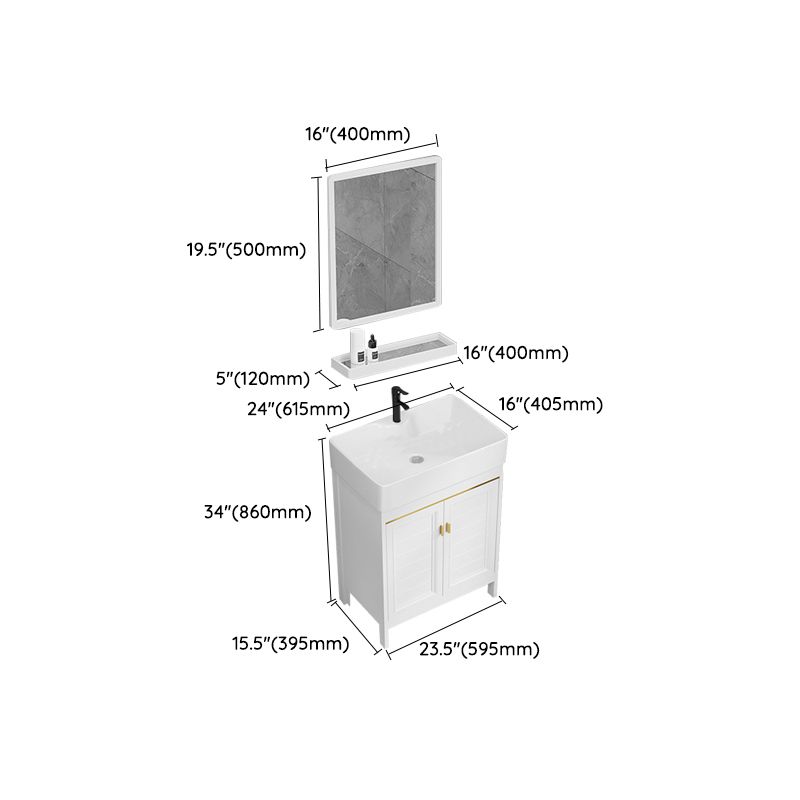 Freestanding Bathroom Vanity Metal Bathroom Sink Vanity with Sink Included