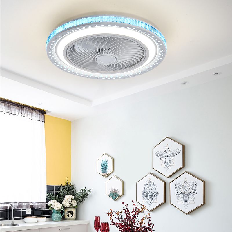 Metal Ceiling Fan Light Modern Style 2 Light Ceiling Fan Lighting for Living Room