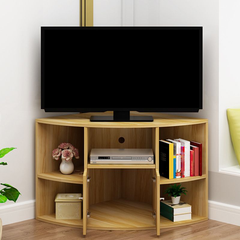 Engineered Wood TV Stand Modern Style Corner TV Cabinet with Door