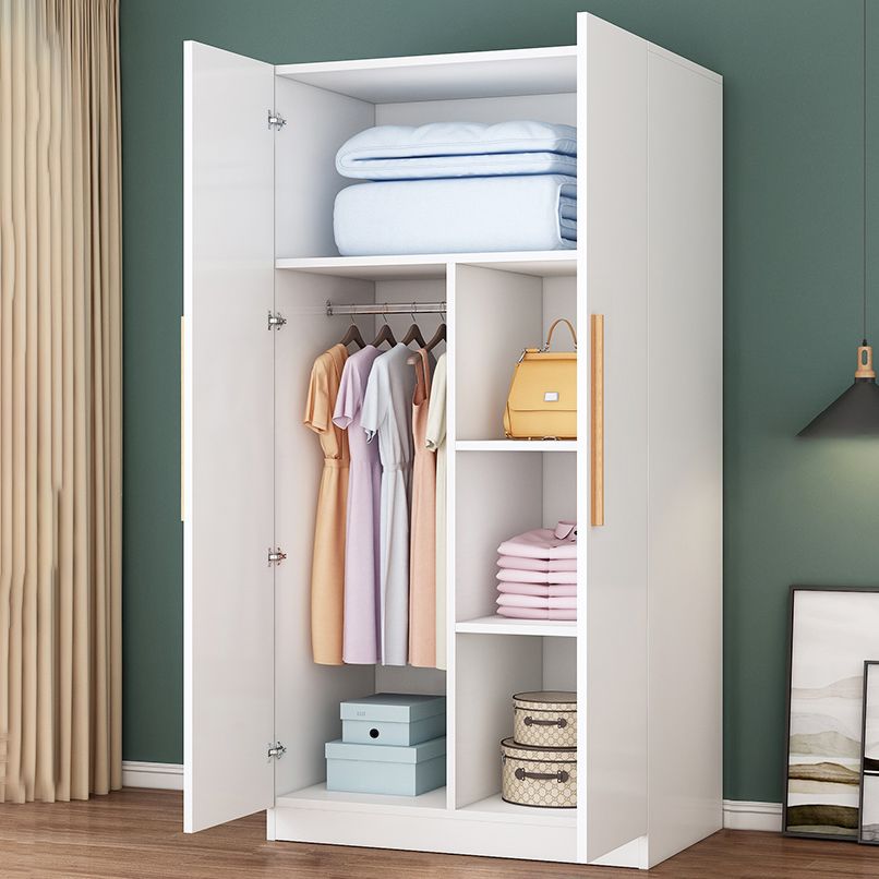 Modern Matte Closet Wooden Glossy Coat Locker with Garment Rod