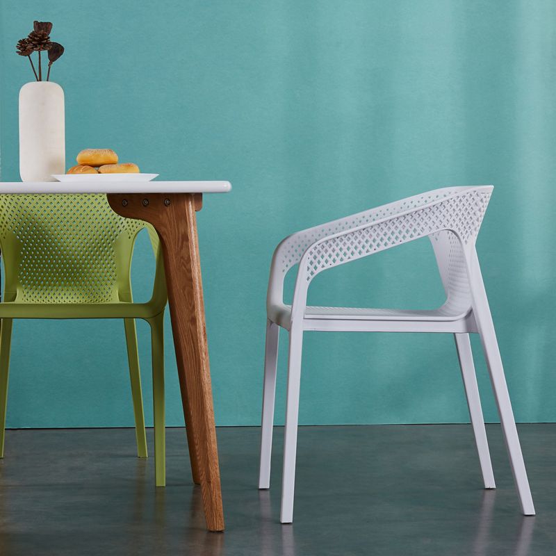 Nordic Chairs Dining Arm Chair for Kitchen with Plastic Legs