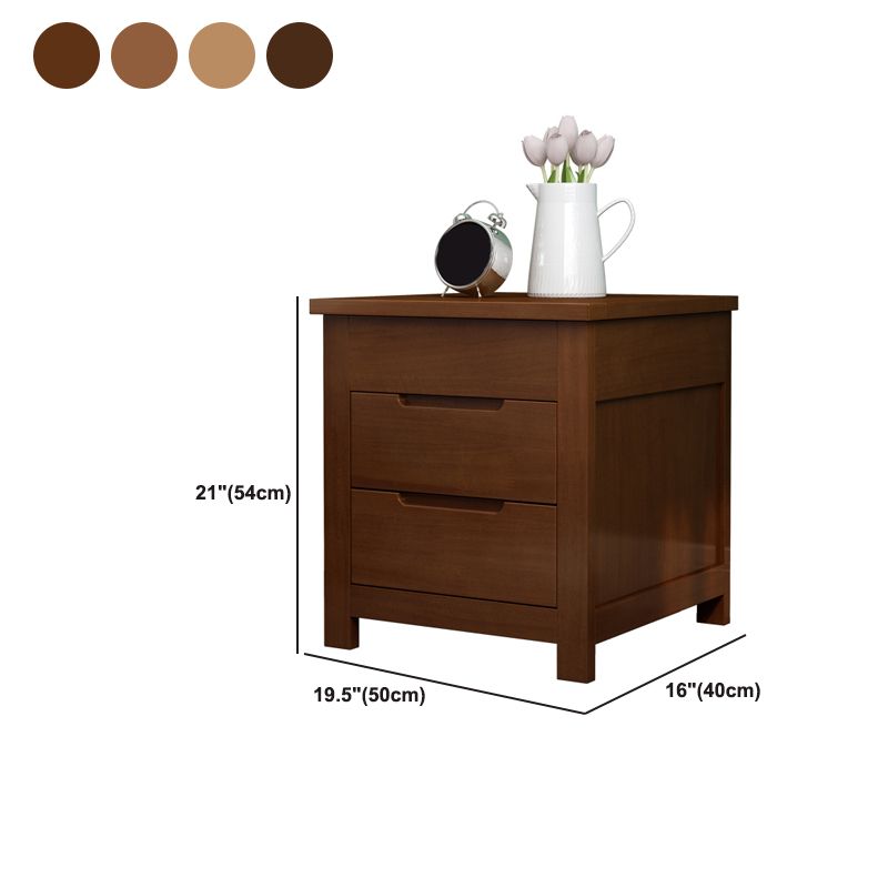 Modern Solid Wood Bed Nightstand 2-Drawer Shelf Included 22 Inch H Nightstand with Legs