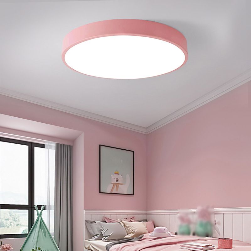 1 Light Round Flush Mount Light Modern Style Metal Flush Mount LED Lights