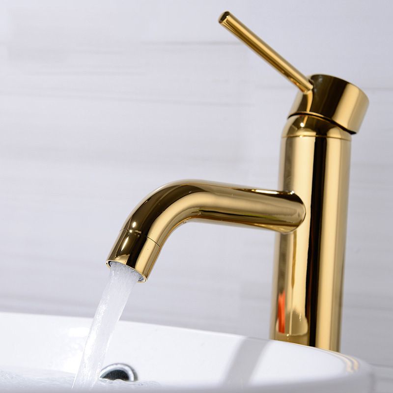 Modern 1-Handle Bathroom Sink Faucet Brushed Gold Vessel Sink Faucet Brass