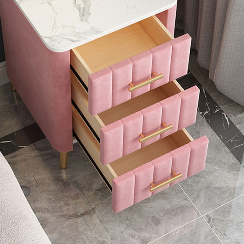 Drawer Storage Bed Nightstand Marble Bedside Cabinet for Bedroom