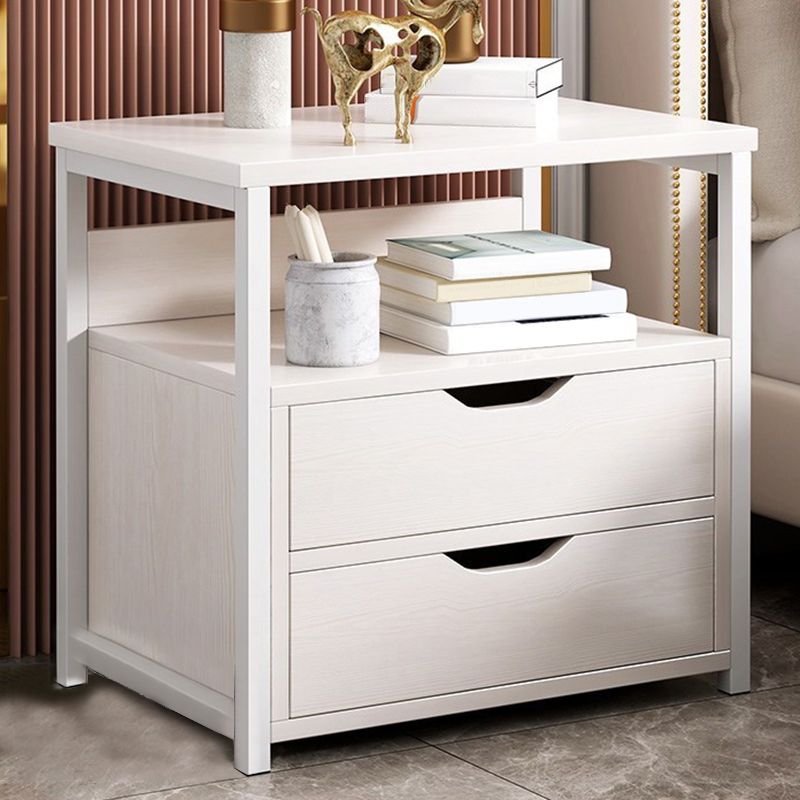 Modern Drawer Storage Nightstand 20 Inch H Imitation Wood Shelf Included Night Table