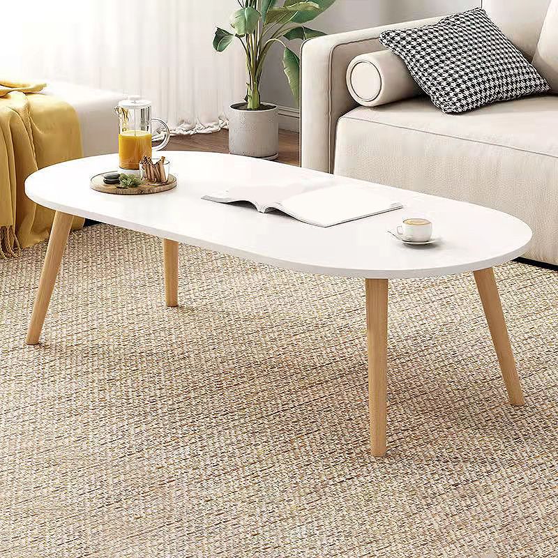 Modern Style Wooden 4-legs Base Top Coffee Table for Living Room