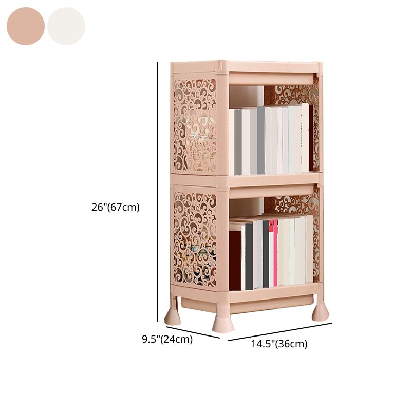 Contemporary Plastic Bookshelf Open Back Bookcase for Living Room