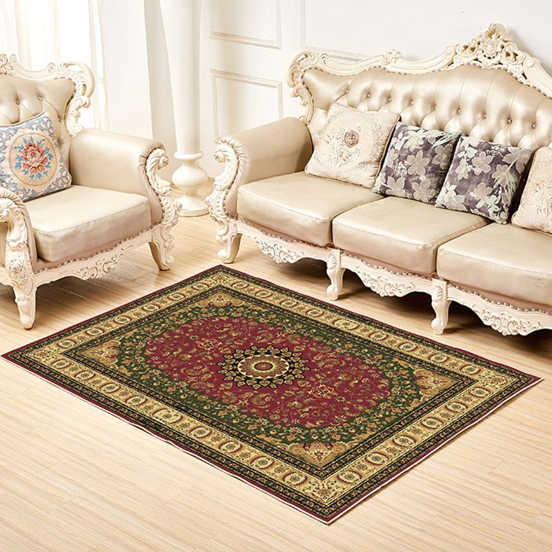 Shabby Chic Decor Rug Multi-Colored Floral Print Rug Synthetics Non-Slip Backing Washable Area Carpet