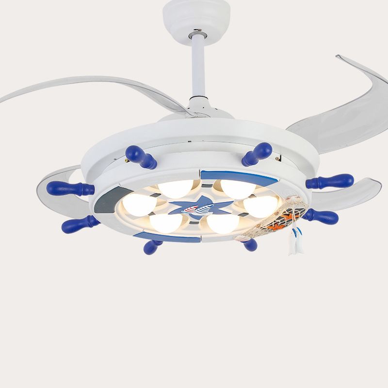 42 "" De large créativité Rudder Semi Flush luminaire Metal Childrens Room 4 lames LED LET PROSID